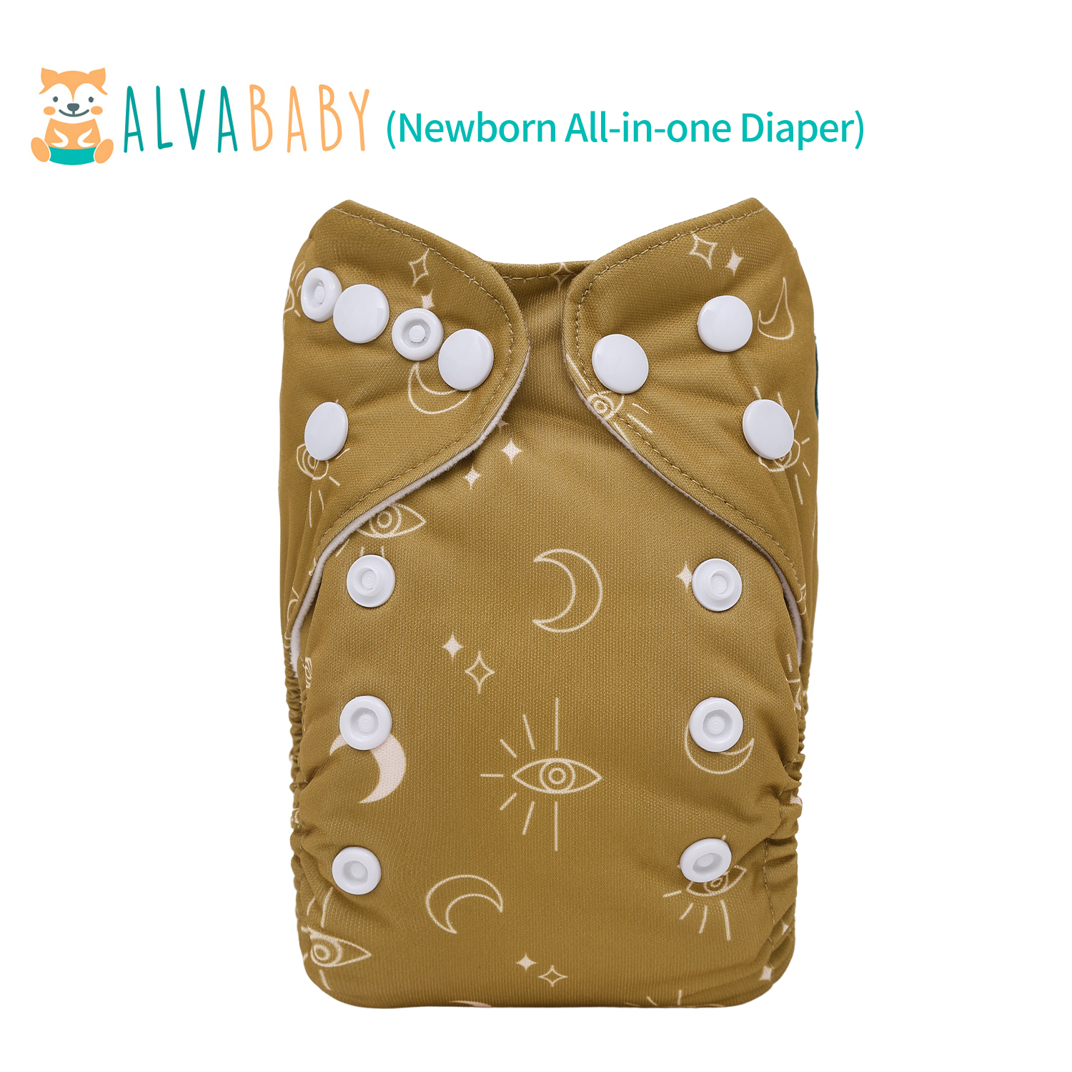 Newborn all In One Diaper with Pocket Sewn-in one Newborn 4-layer Bamboo blend insert-(SAO-EW07A)