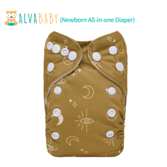 Newborn all In One Diaper with Pocket Sewn-in one Newborn 4-layer Bamboo blend insert-(SAO-EW07A)