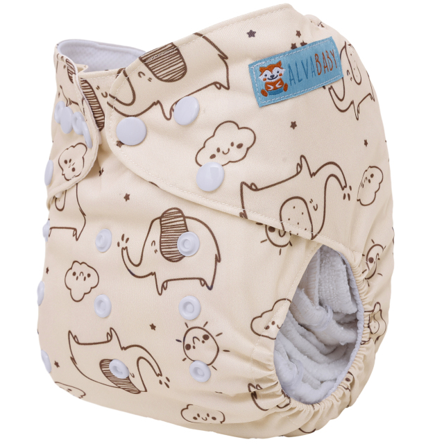 ALVABABY AWJ Lining Cloth Diaper with Tummy Panel for Babies  (WJT-EW18A)