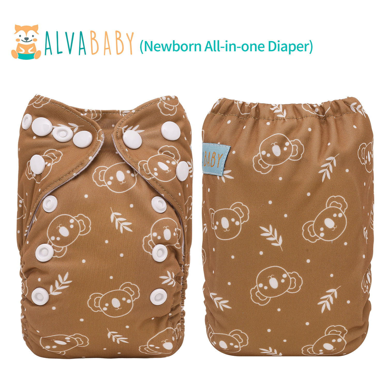 Newborn all In One Diaper with Pocket Sewn-in one Newborn 4-layer Bamboo blend insert-(SAO-EW17A)