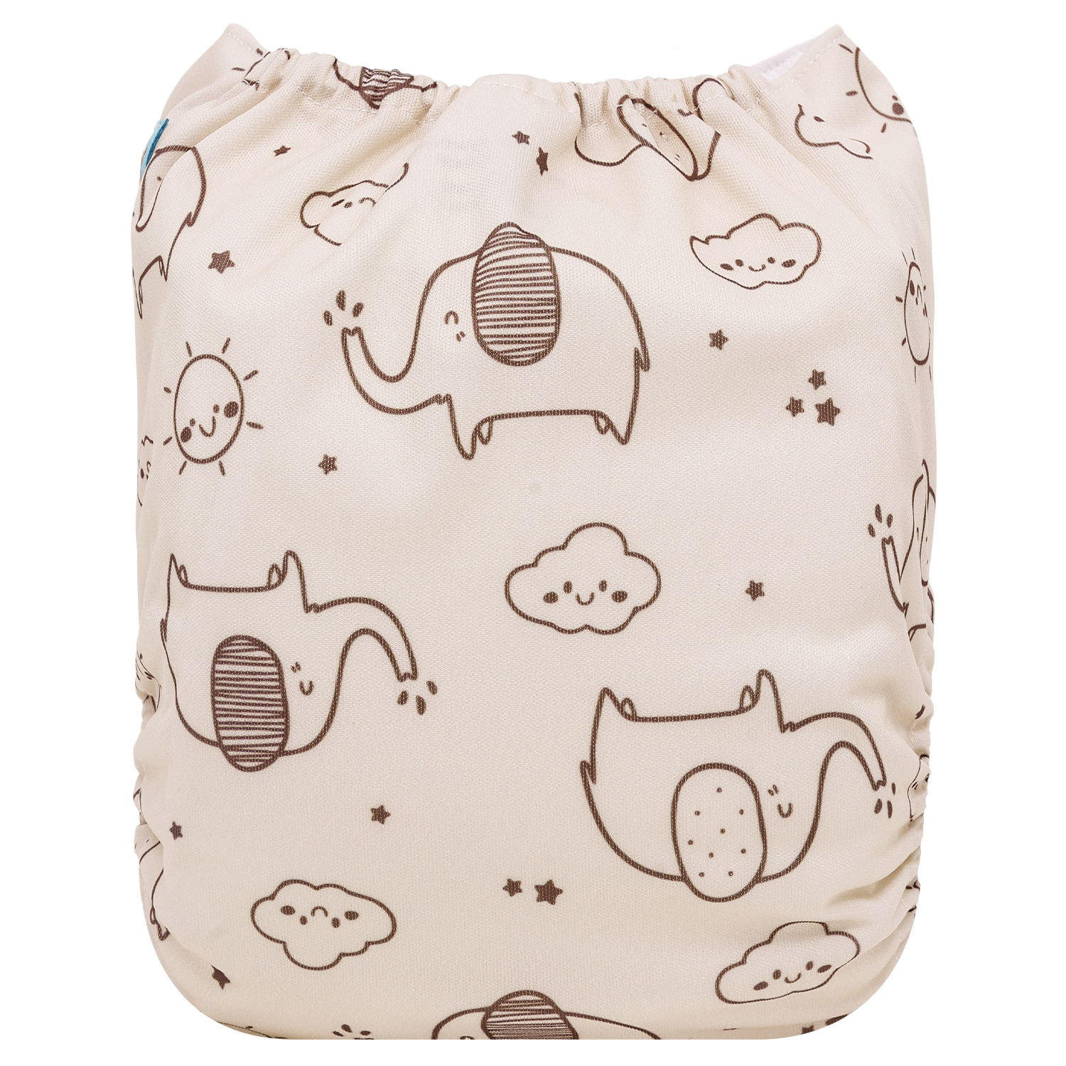 ALVABABY AWJ Lining Cloth Diaper with Tummy Panel for Babies (Elephant, WJT-EW18A)