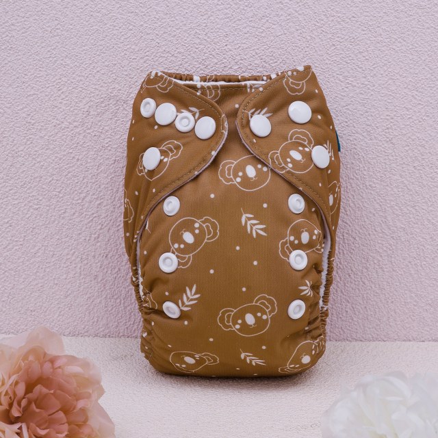 Newborn all In One Diaper with Pocket Sewn-in one Newborn 4-layer Bamboo blend insert-(SAO-EW17A)