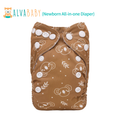 Newborn all In One Diaper with Pocket Sewn-in one Newborn 4-layer Bamboo blend insert-(SAO-EW17A)