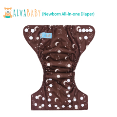 Newborn all In One Diaper with Pocket Sewn-in one Newborn 4-layer Bamboo blend insert-(SAO-EW08A)