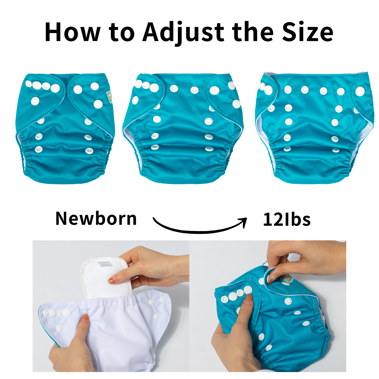 ALVABABY Newborn Cloth Diaper - Adjustable,Washable,Reusable Cloth Diaper with Pocket for Baby under 12lbs (SB37A)