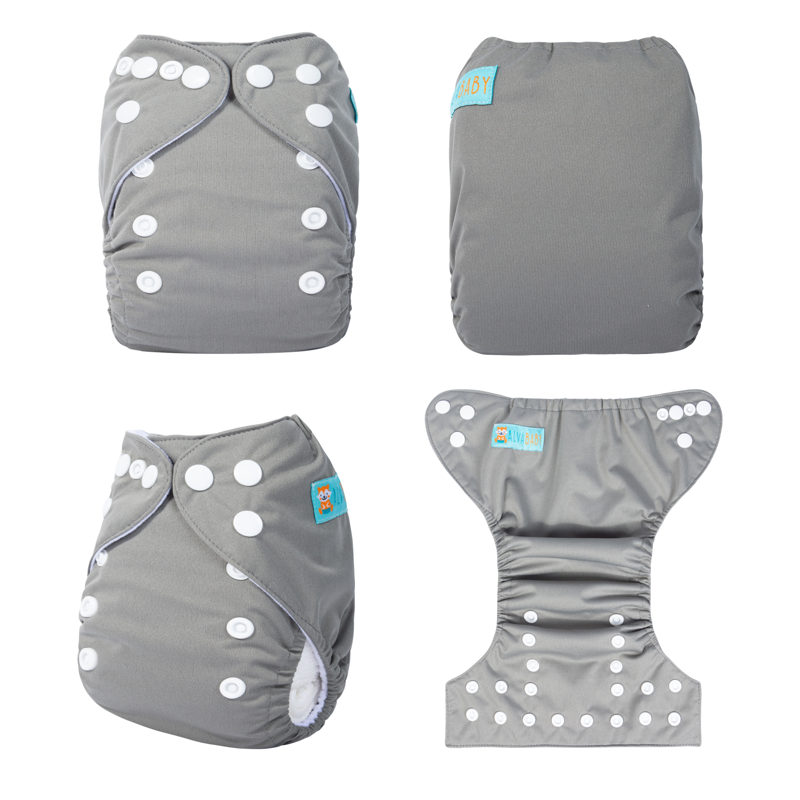 ALVABABY Newborn Cloth Diaper - Adjustable,Washable,Reusable Cloth Diaper with Pocket for Baby under 12lbs (SB29A Grey)