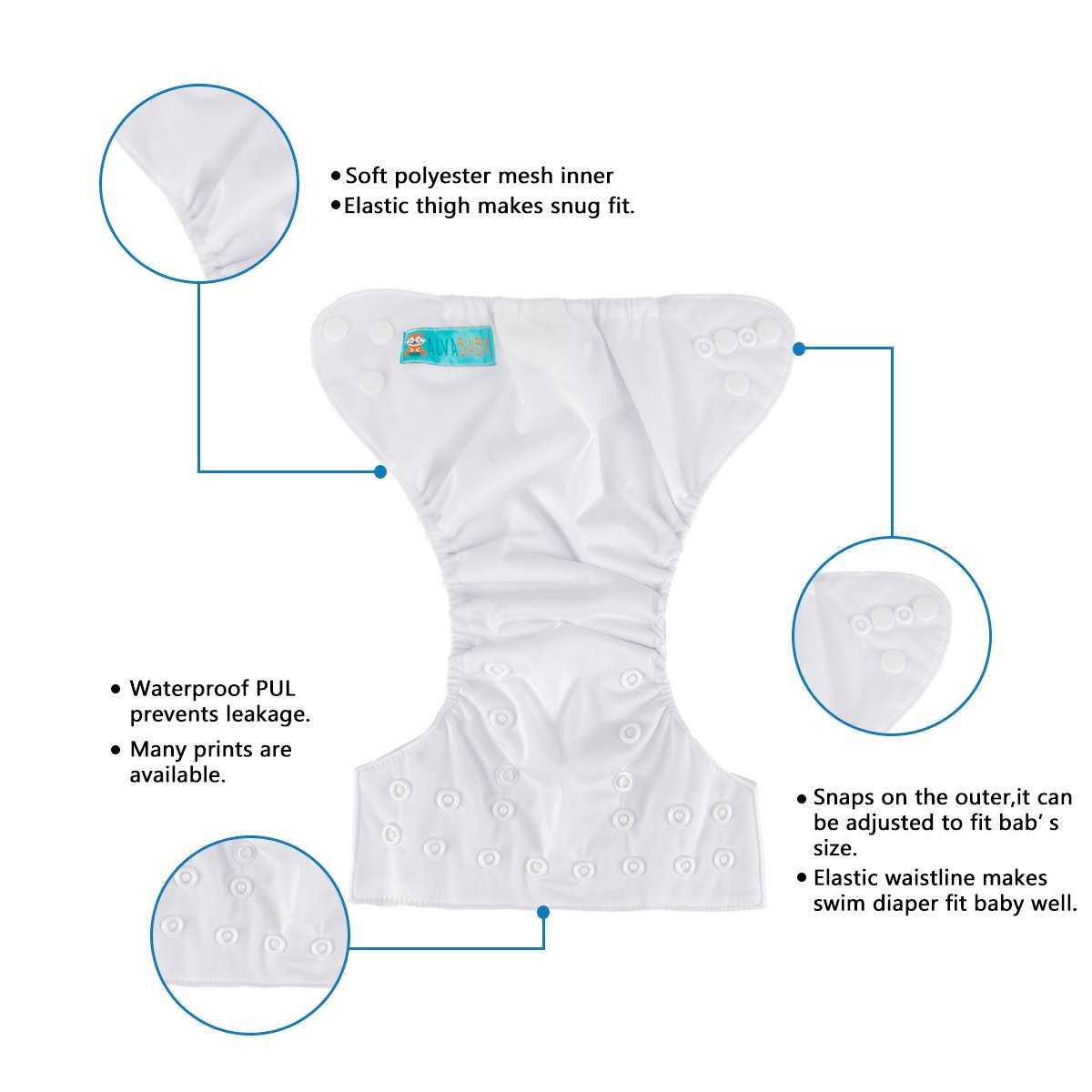ALVABABY Newborn Cloth Diaper - Adjustable,Washable,Reusable Cloth Diaper with Pocket for Baby under 12lbs (SB38A)