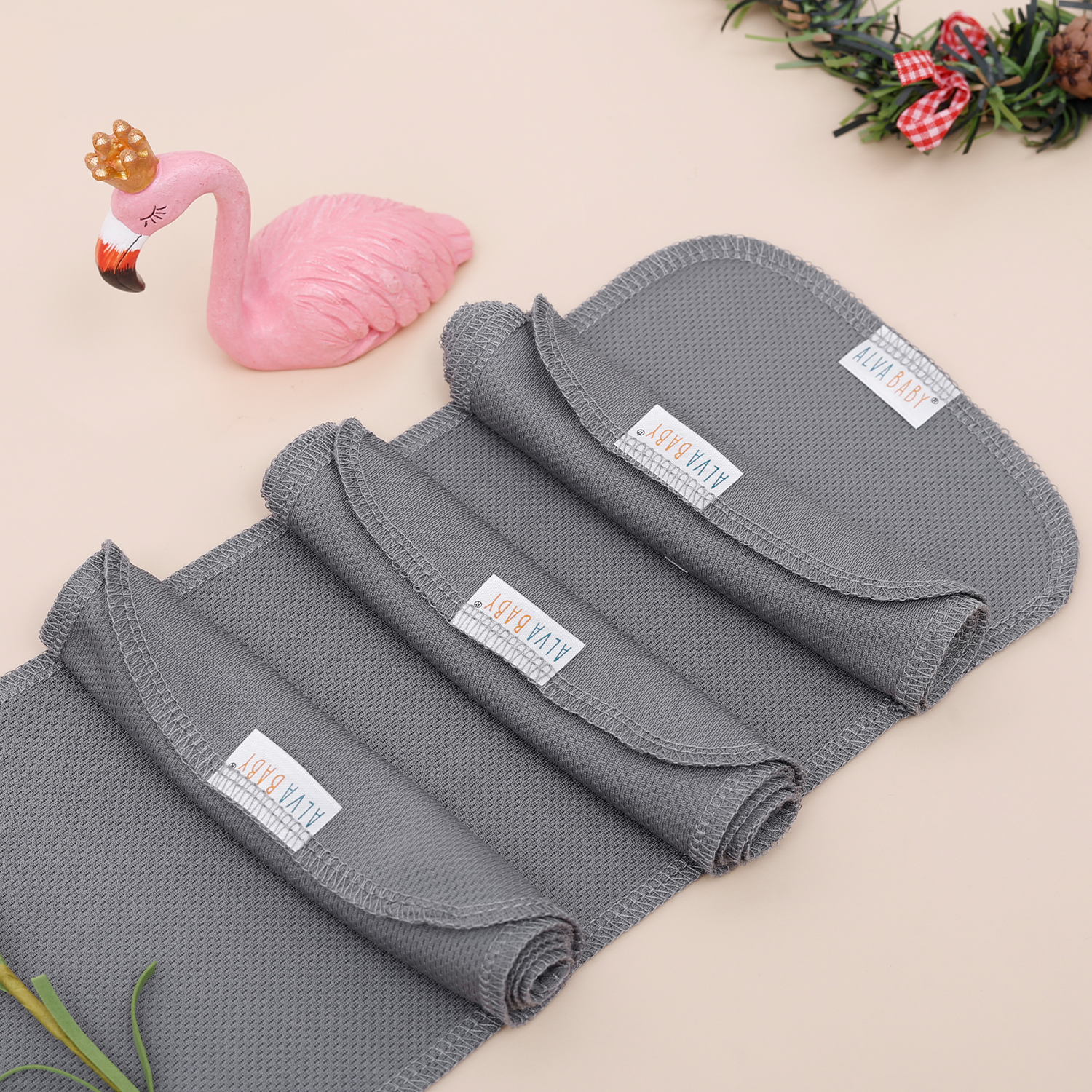 ALVABABY Reusable AWJ Liners 10 Pack Infant Baby Athletic Wicking Jersey Cloth Diaper Liners - Dark Grey 10RL1A-03