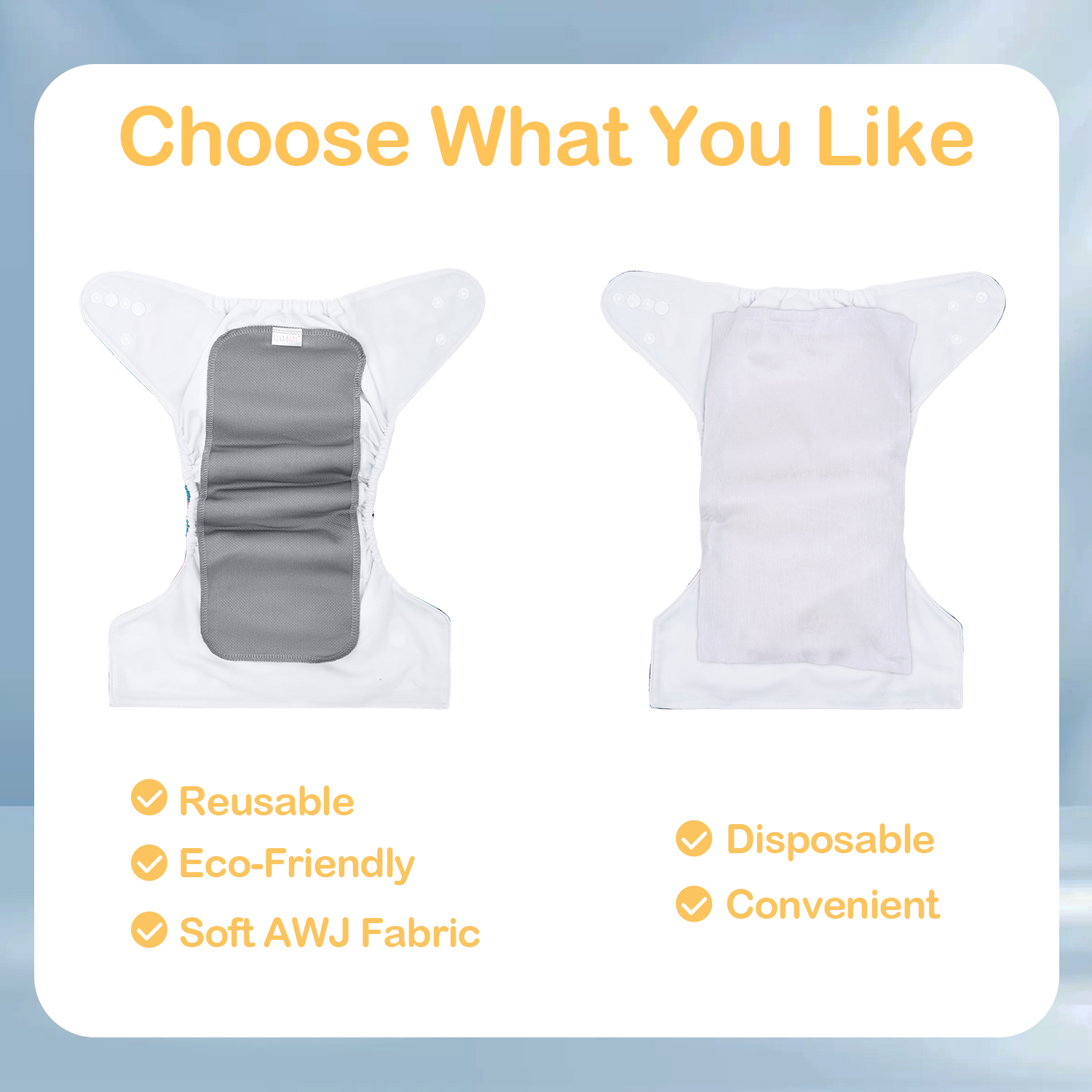 ALVABABY Reusable AWJ Liners 10 Pack Infant Baby Athletic Wicking Jersey Cloth Diaper Liners - Dark Grey 10RL1A-03