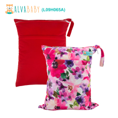 (All packs) ALVABABY 2pcs Cloth Diaper Wet Dry Bags Waterproof Reusable with Two Zippered Pockets Travel Beach Pool Daycare Yoga Gym Bags for Swimsuits or Wet Clothes