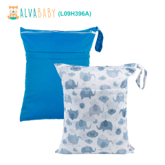 (All packs) ALVABABY 2pcs Cloth Diaper Wet Dry Bags Waterproof Reusable with Two Zippered Pockets Travel Beach Pool Daycare Yoga Gym Bags for Swimsuits or Wet Clothes