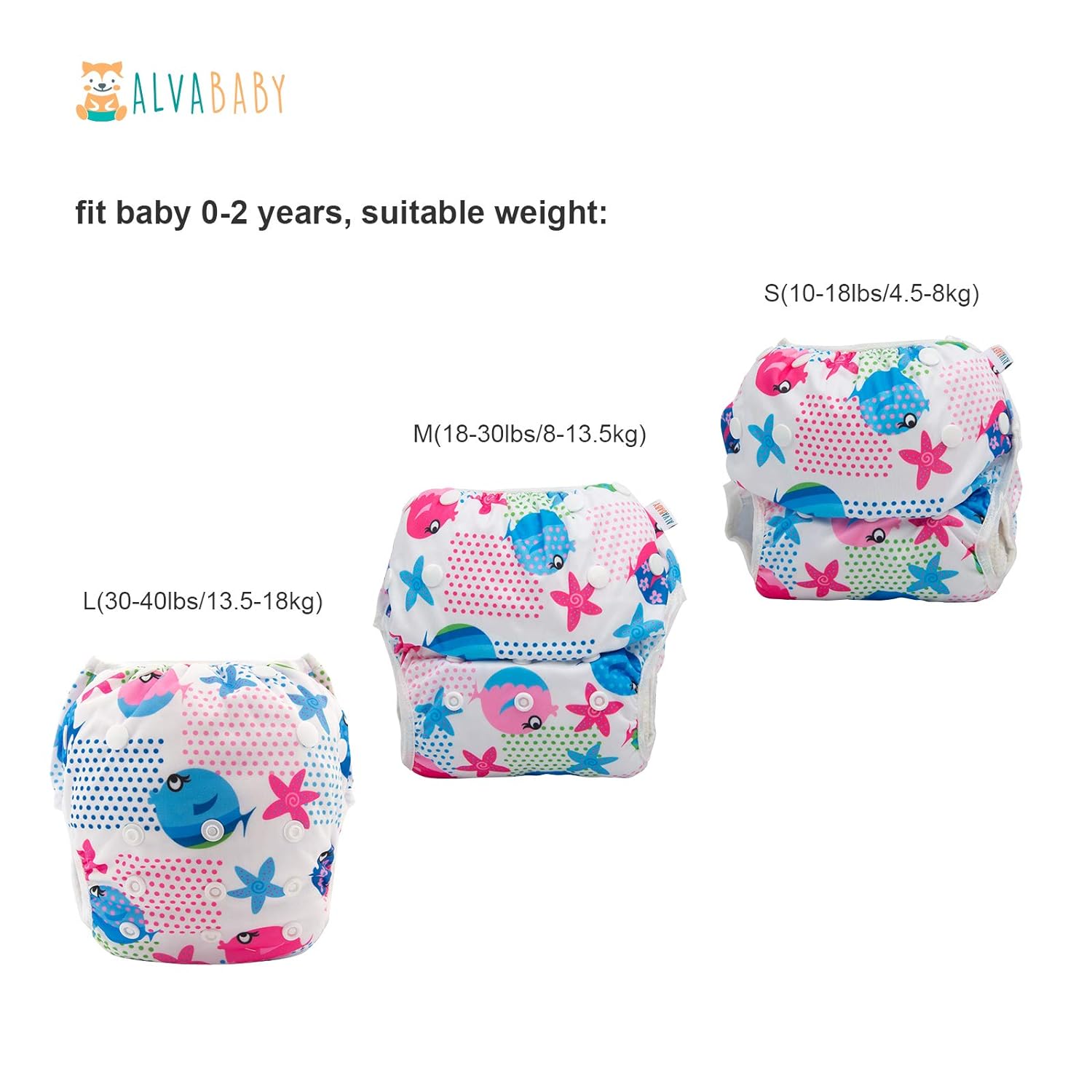 2-Pack Reusable Swim Diapers - One Size Adjustable Swimwears for Infants