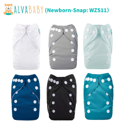 (All Packs) Newborn Cloth Diapers 6 Pack with 6 Microfiber Inserts Adjustable Washable Reusable for Baby Girls and Boys