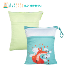 (All packs) ALVABABY 2pcs Cloth Diaper Wet Dry Bags Waterproof Reusable with Two Zippered Pockets Travel Beach Pool Daycare Yoga Gym Bags for Swimsuits or Wet Clothes