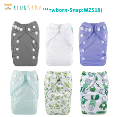 (All Packs) Newborn Cloth Diapers 6 Pack with 6 Microfiber Inserts Adjustable Washable Reusable for Baby Girls and Boys