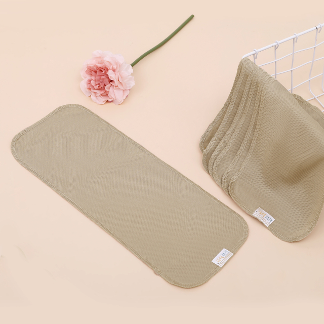 ALVABABY Reusable AWJ Liners 10 Pack Infant Baby Athletic Wicking Jersey Cloth Diaper Liners - Khaki 10RL1A-02
