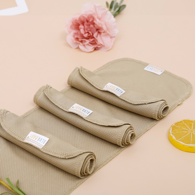 ALVABABY Reusable AWJ Liners 10 Pack Infant Baby Athletic Wicking Jersey Cloth Diaper Liners - Khaki 10RL1A-02