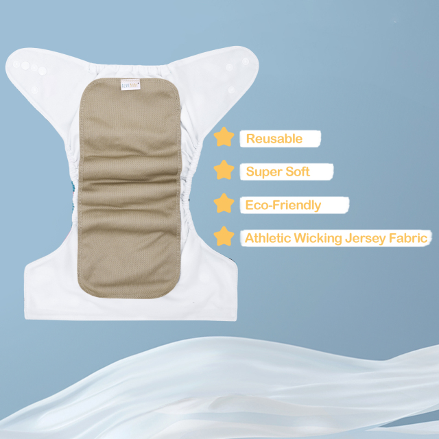 ALVABABY Reusable AWJ Liners 10 Pack Infant Baby Athletic Wicking Jersey Cloth Diaper Liners - Khaki 10RL1A-02
