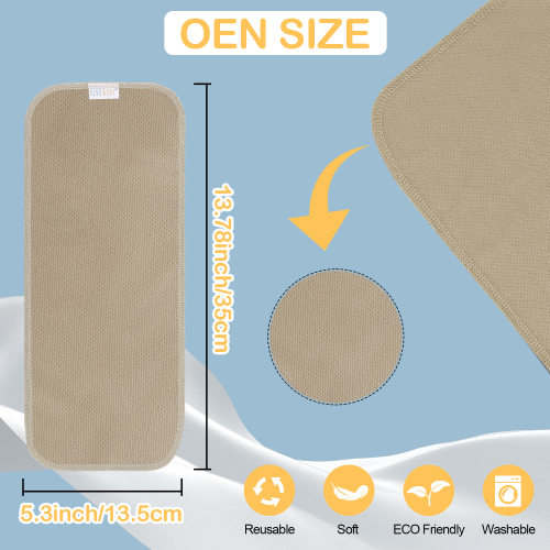 ALVABABY Reusable AWJ Liners 10 Pack Infant Baby Athletic Wicking Jersey Cloth Diaper Liners - Khaki 10RL1A-02