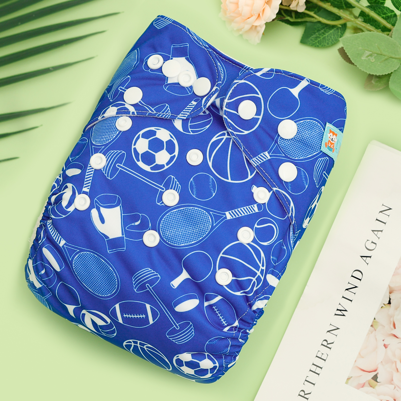 ALVABABY Print Cloth Diaper - One Size Adjustable Washable & Reusable Diaper for Babies and Toddlers (Ball, H455A)