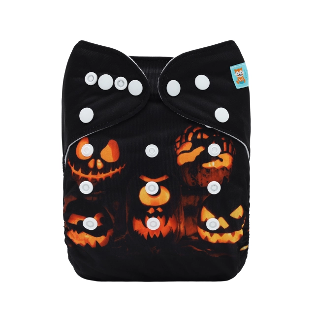 ALVABABY Halloween One Size Positioning Printed Cloth Diaper -(QD86A)