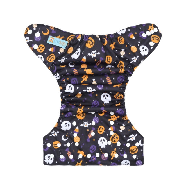 ALVABABY Halloween One Size  Printed Cloth Diaper -Pumpkin(Q89A)