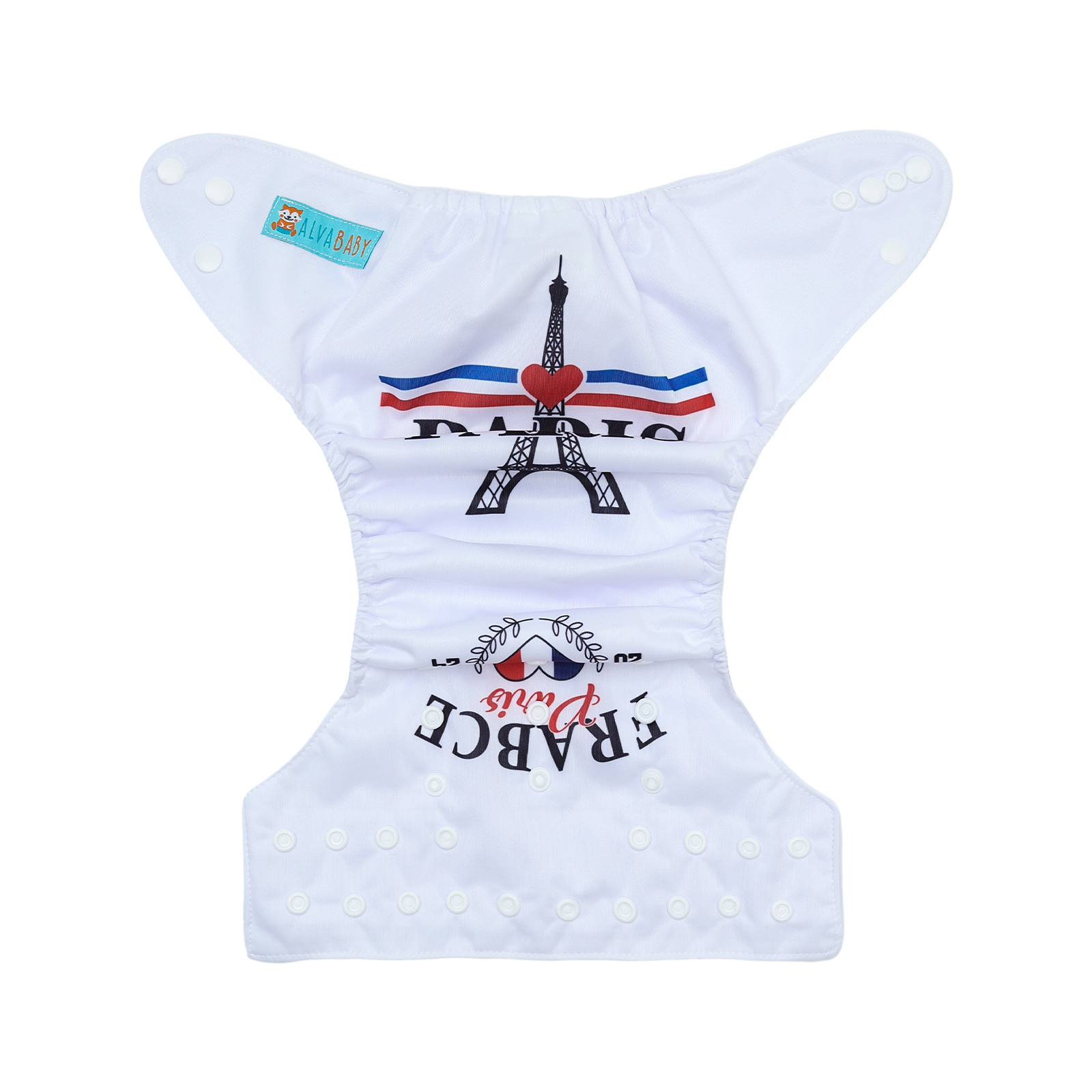 ALVABABY Pocket Cloth Diaper - One Size Adjustable Washable & Reusable Diaper for Babies & Toddlers (France, YDP241A)