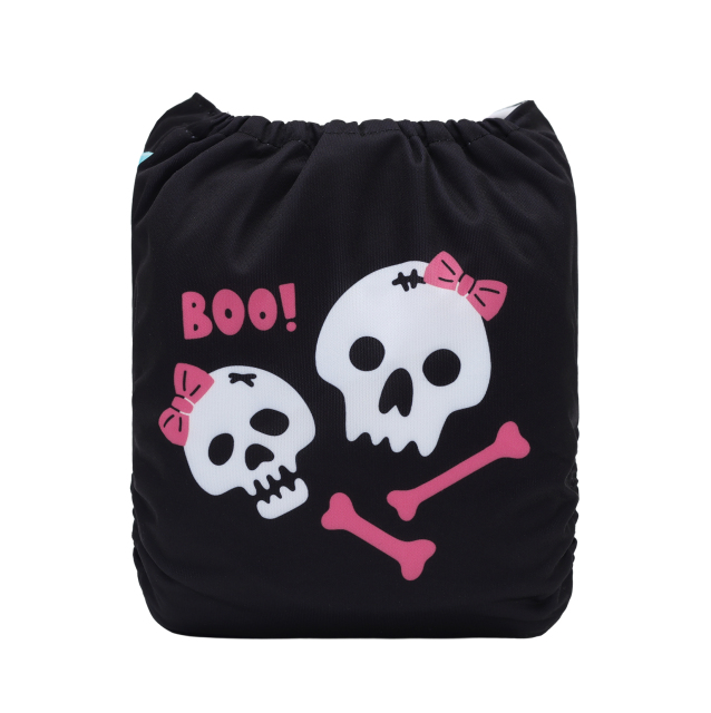 ALVABABY Halloween One Size Positioning Printed Cloth Diaper -Boo(QD88A)
