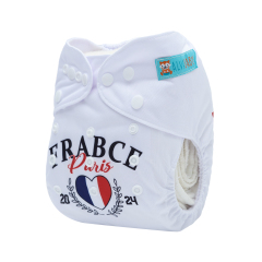 ALVABABY One Size Positioning Printed Cloth Diaper-France(YDP241A)
