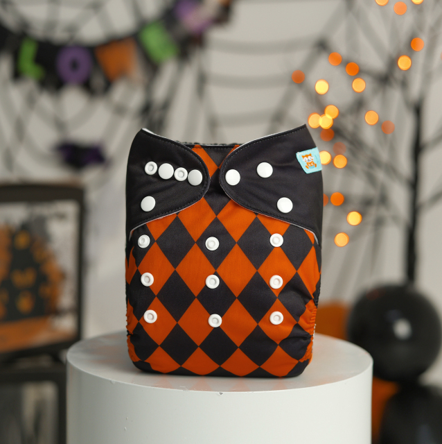 ALVABABY Halloween One Size Positioning Printed Cloth Diaper -Spooky(QD87A)