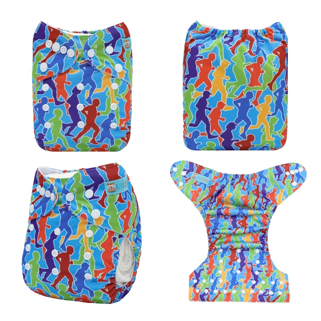 ALVABABY One Size Positioning Printed Cloth Diaper-YDP240A)
