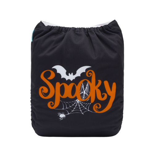 Halloween Cloth Diaper, One Size Adjustable Reusable Diapers for Babies(Spooky, QD87A)