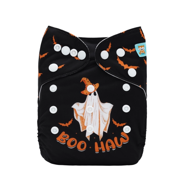 ALVABABY Halloween One Size Positioning Printed Cloth Diaper -Haw(QD84A)