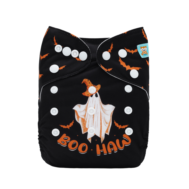 ALVABABY Halloween One Size Positioning Printed Cloth Diaper -Haw(QD84A)