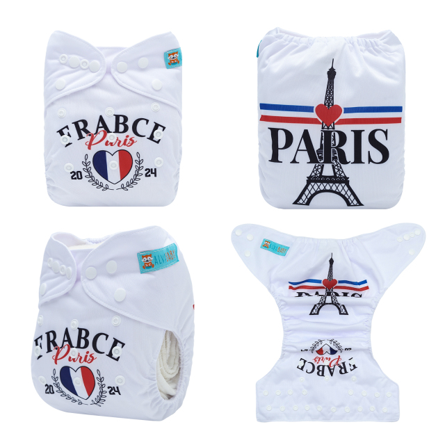ALVABABY One Size Positioning Printed Cloth Diaper-France(YDP241A)