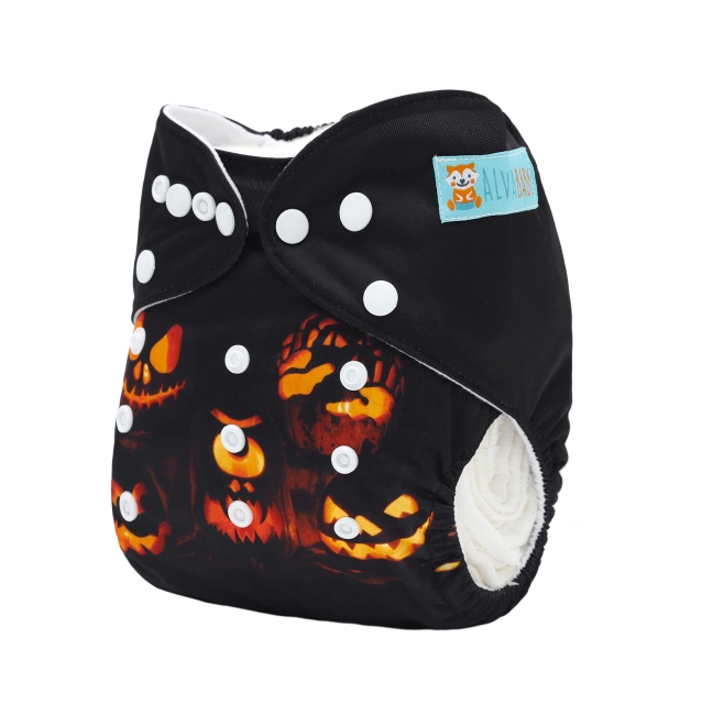 ALVABABY Halloween One Size Positioning Printed Cloth Diaper -(QD86A)