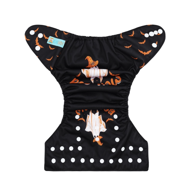 ALVABABY Halloween One Size Positioning Printed Cloth Diaper -Haw(QD84A)