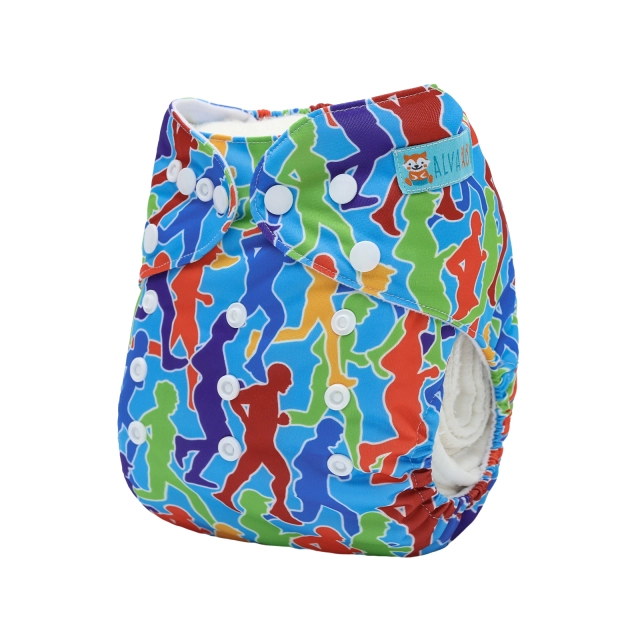 ALVABABY One Size Positioning Printed Cloth Diaper-YDP240A)