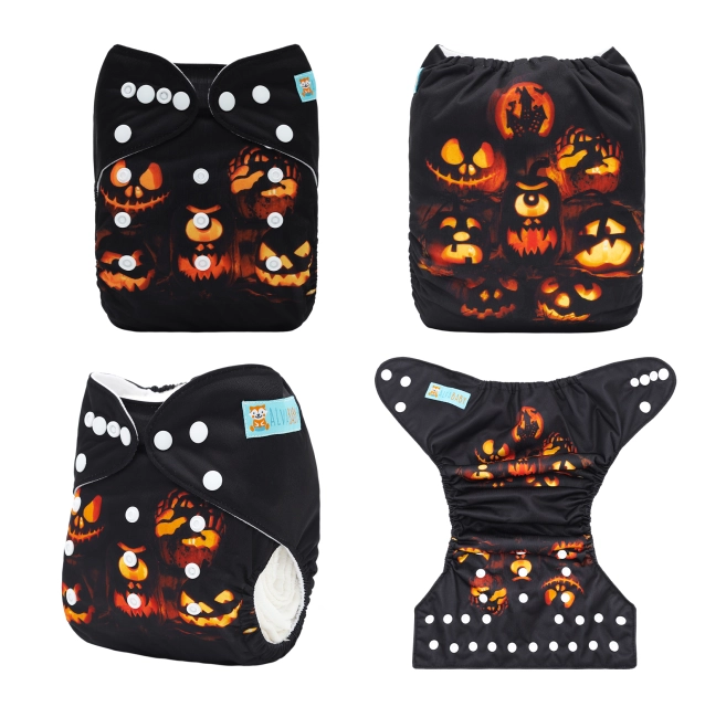 ALVABABY Halloween One Size Positioning Printed Cloth Diaper -(QD86A)