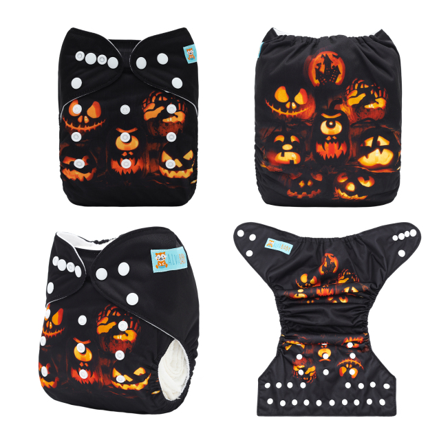 ALVABABY Halloween One Size Positioning Printed Cloth Diaper -(QD86A)
