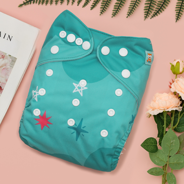 ALVABABY One Size Positioning Printed Cloth Diaper-(YDP242A)