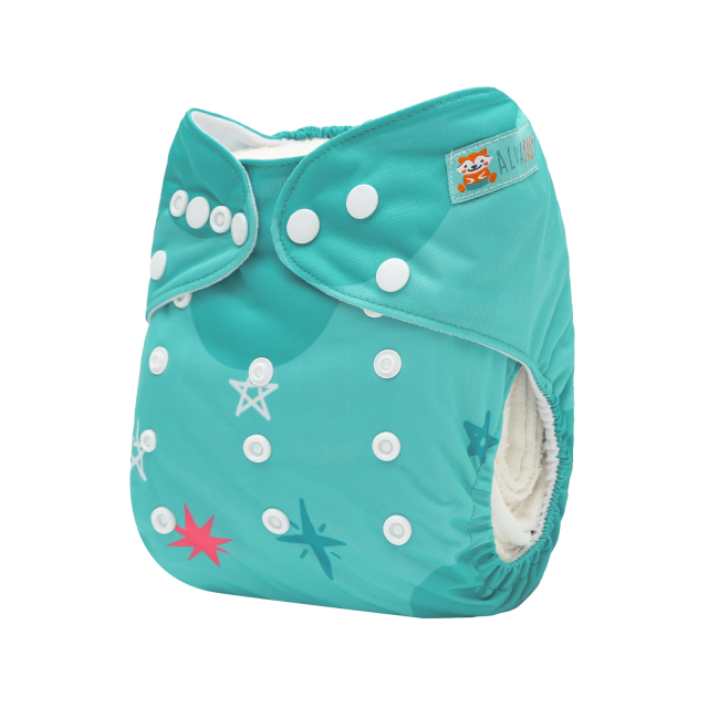 ALVABABY One Size Positioning Printed Cloth Diaper-(YDP242A)