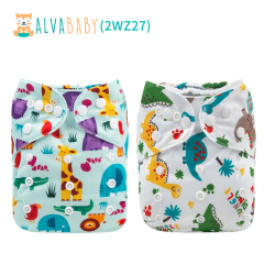 (All Packs)ALVABABY 2PCS Diapers with 2 Microfiber inserts