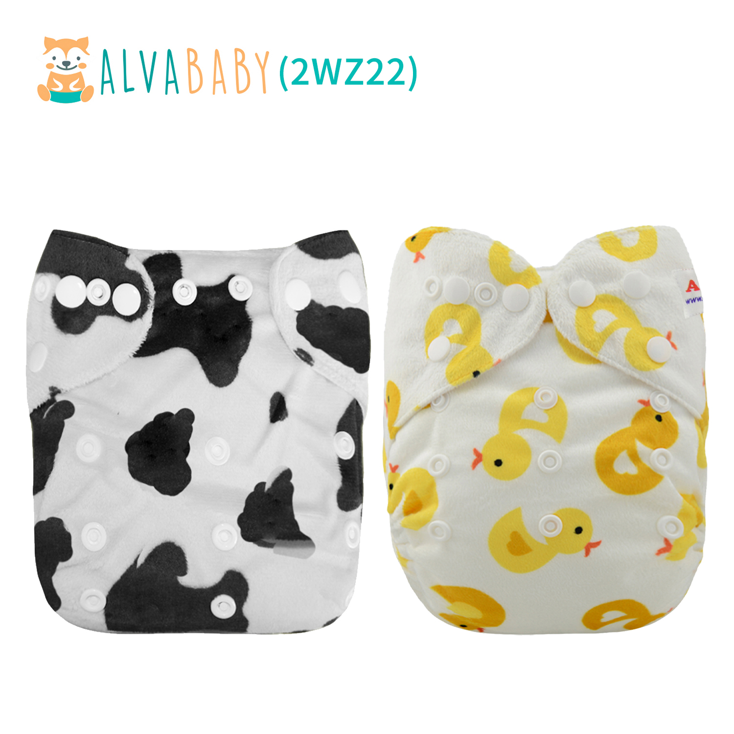 2-Pack Baby Cloth Diapers with Microfiber Inserts – One Size Adjustable & Reusable Pocket Diapers for Infants & Toddlers