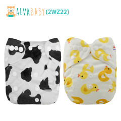 (All Packs)ALVABABY 2PCS Diapers with 2 Microfiber inserts
