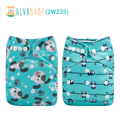 (All Packs)ALVABABY 2PCS Diapers with 2 Microfiber inserts