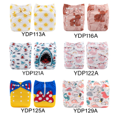 (Multi-packs) 10PCS One Size Positioning Printed Diapers With 10 Inserts