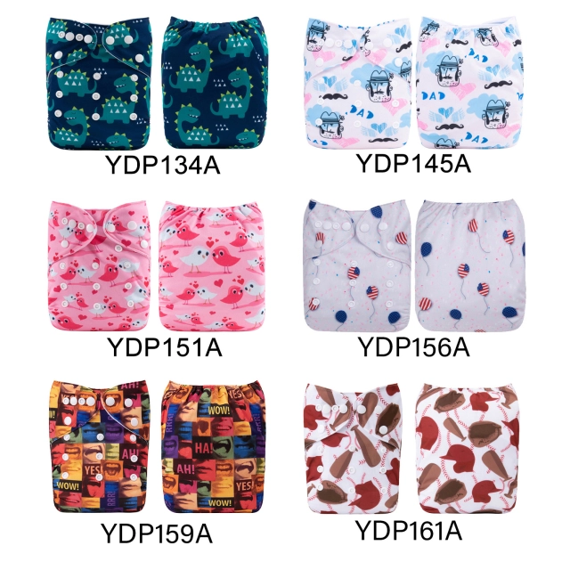 (Multi-packs) 50PCS One Size Positioning Printed Diapers With 50 Inserts
