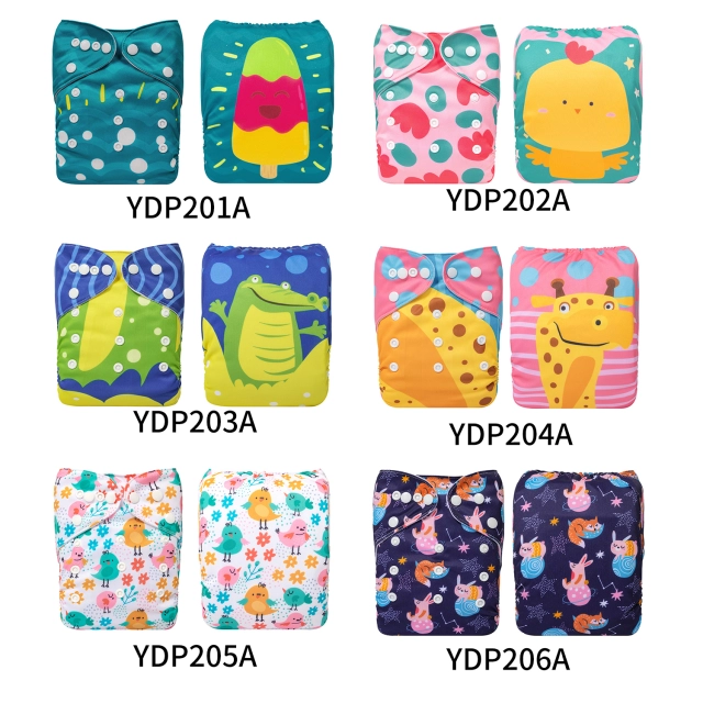 (Multi-packs) 50PCS One Size Positioning Printed Diapers With 50 Inserts