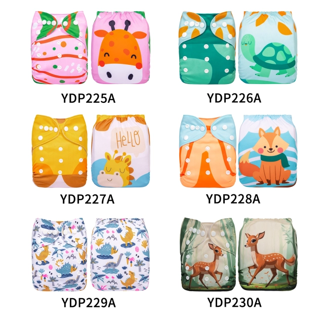 (Multi-packs) 50PCS One Size Positioning Printed Diapers With 50 Inserts